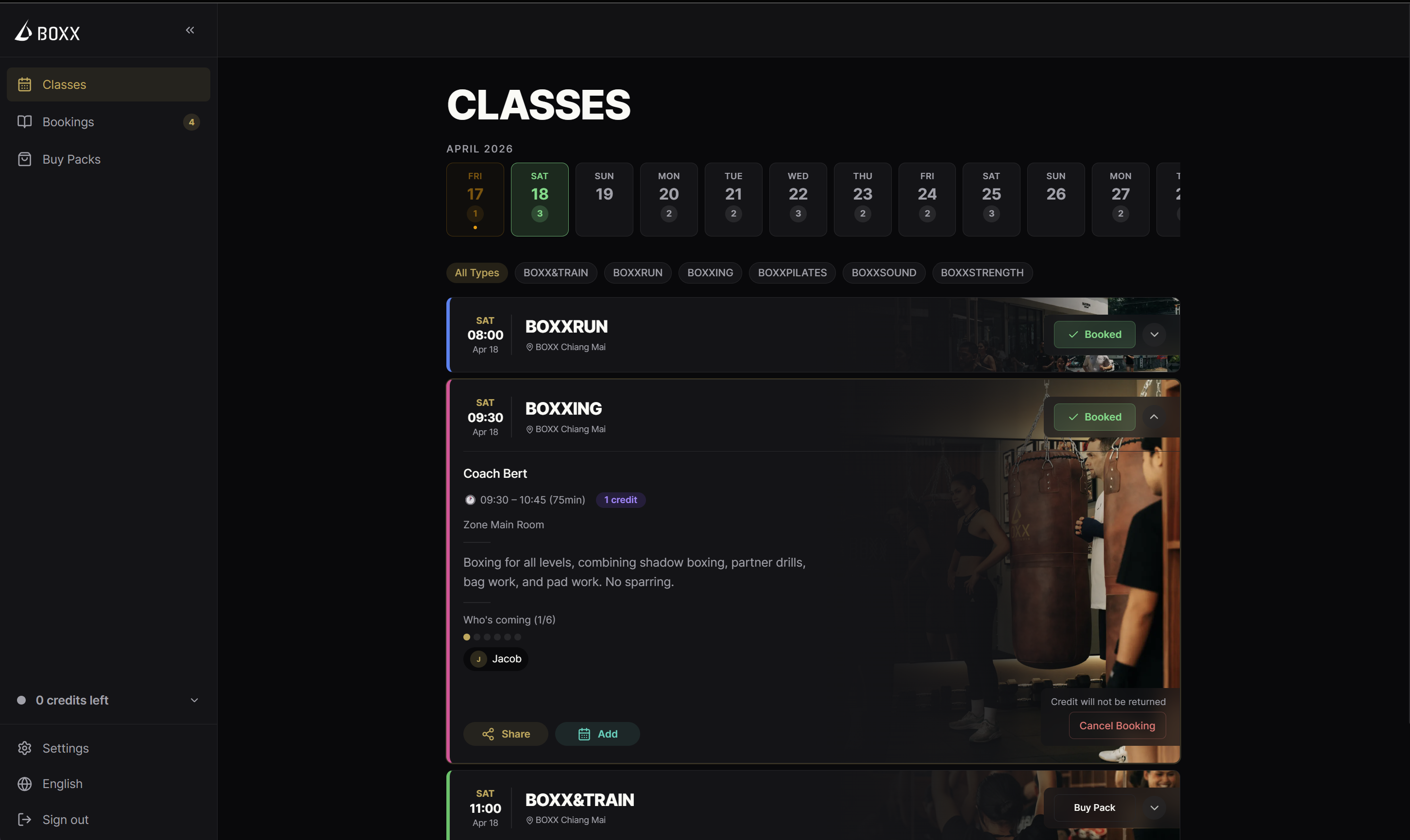 Class Booking