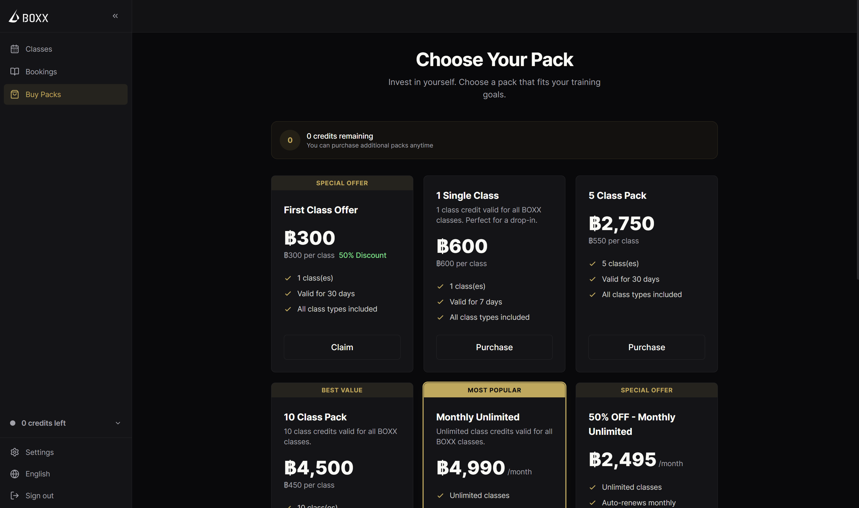 Payments & Packs